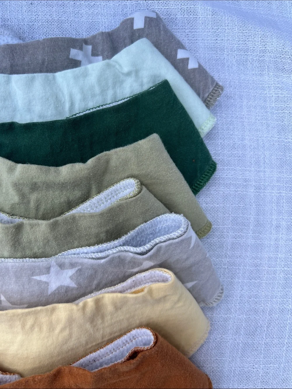 Keababies Organic Cotton Baby Bandana Bibs - Earth Tone Set of 8